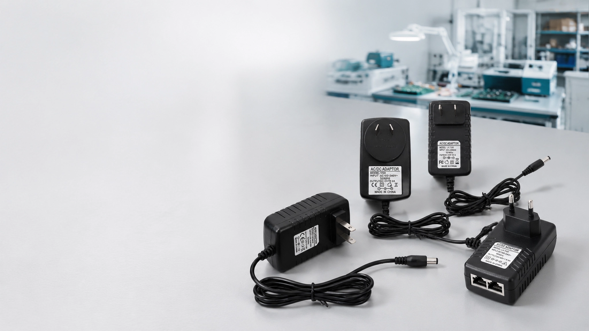 LinkStar wall-mount power adapters with DC output cables