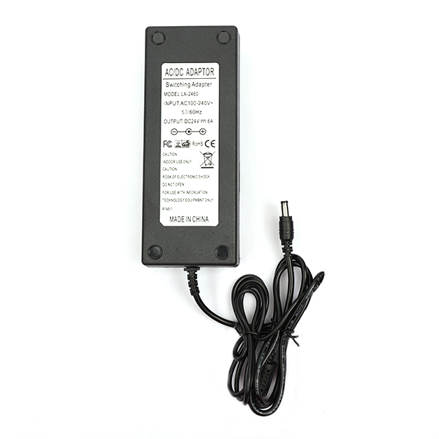 LX-2460 24V 6A desktop power adapter label and DC output cable